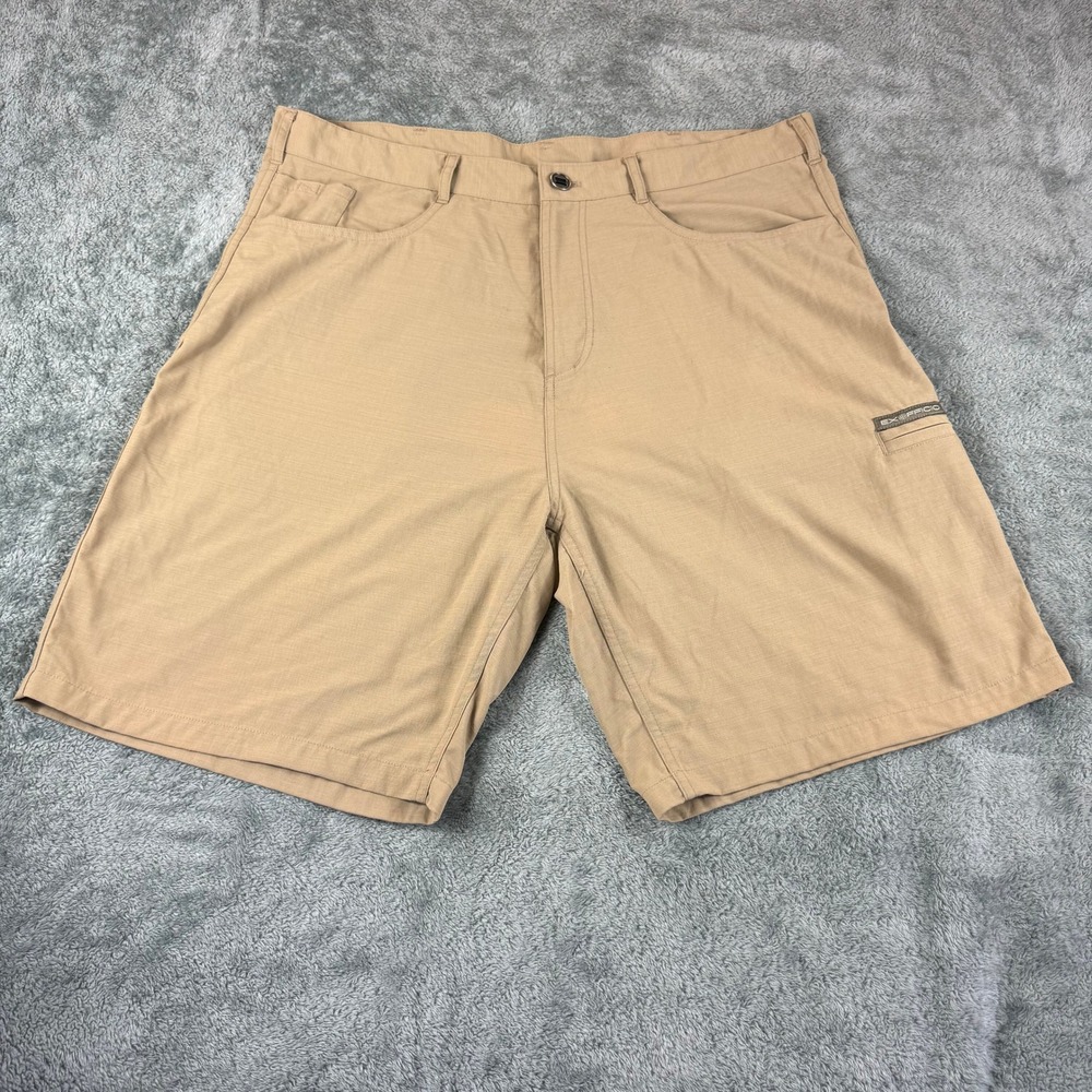 ExOfficio Mens Nomad Shorts Khaki Tan Nylon Hiking Travel Outdoor Size 38